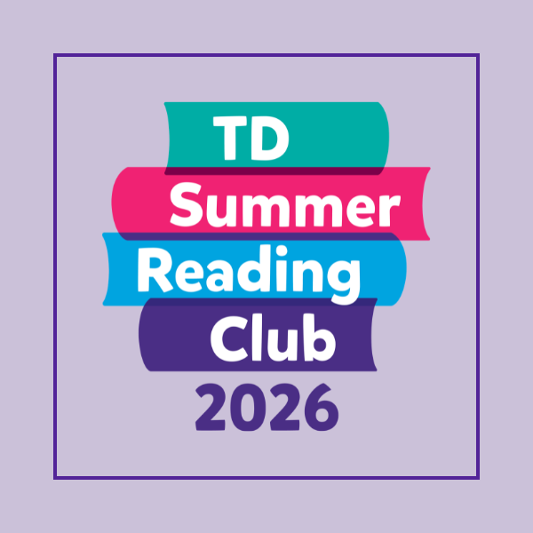 TD Summer Reading Club 2026. Light purple square with purple outline.